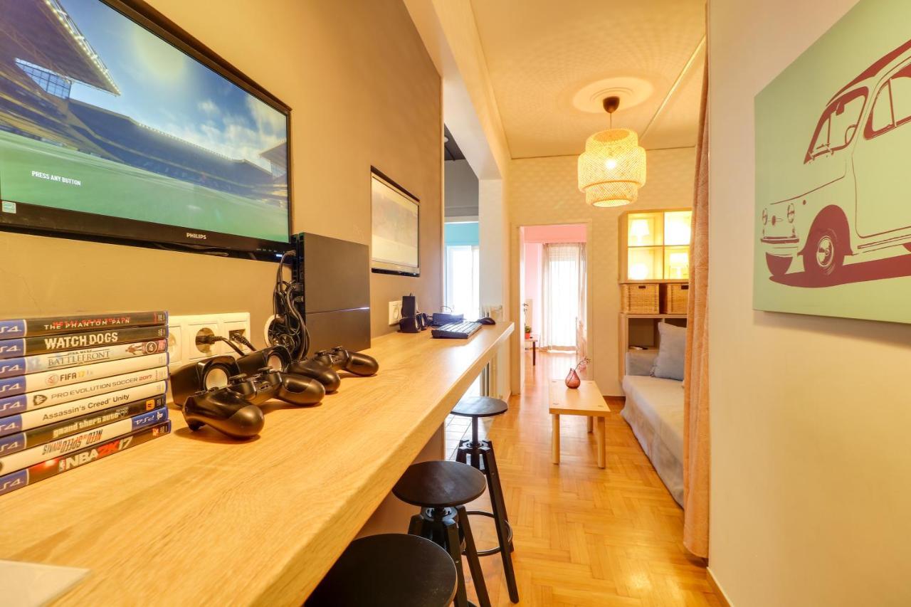 Spacious Central Flat☆3Min To Metro☆Ac|Netflix|Pc Athen Eksteriør billede
